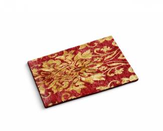 21 RedGoldFloralDamaskAccentRugBathMat