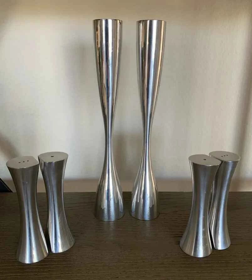 KR249VNambe Studio Candleholders Salt Peppers