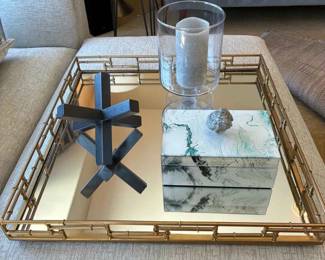 KR103Decorative Mirrored Tray  Decor