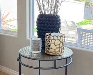 KR125Gold And Silver Accent Table  More