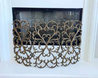 KR127Gold Iron Fireplace Screen