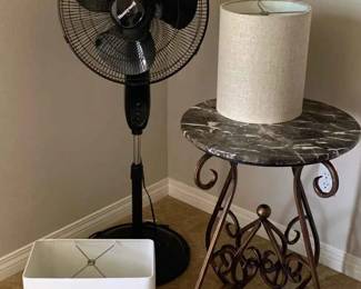 KR189Marble Side Table  Floor Fan