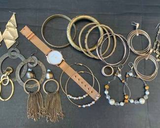 KR259Brassy  Classy Costume Jewelry