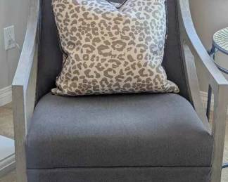 KR123Gray Fabric Hopkins Accent Chair  Pillow