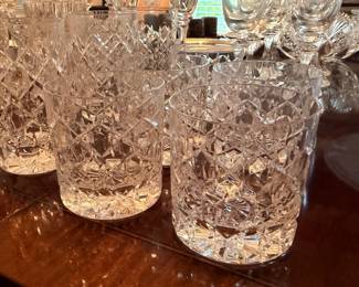 Cut crystal rocks glasses, set