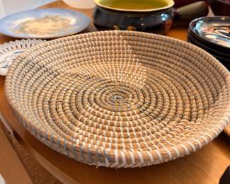 Handwoven sweetgrass coiled basket