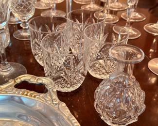 Cut crystal stemware and decanter collection