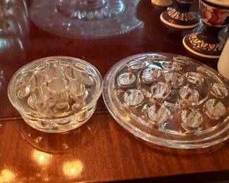 Vintage glass egg plate and candy dish