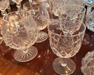 Cut crystal brandy snifters and wine glasses