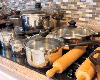 Stainless steel pots and pans cookware set