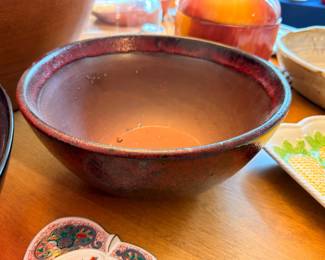 Large glazed studio pottery bowl