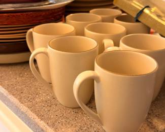 Set of stoneware coffee mugs