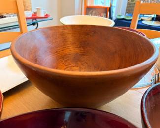 Large turned wood salad bowl