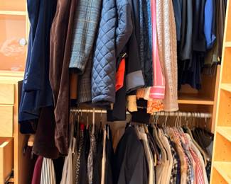 Closet full of women's clothing and jackets