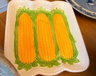 Ceramic corn-on-the-cob serving platter
