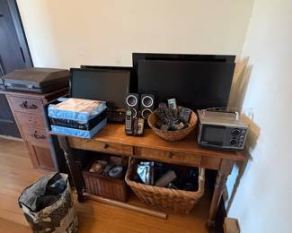 Antique Oak desk and contents