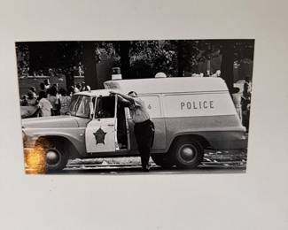 Chicago Police Patty Wagon Black and white Photo