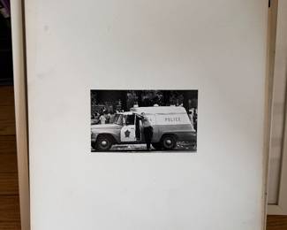 Black and white photo Chicago Police Patty wagon