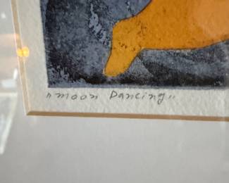 Art by Yin Cha 1996 Artist Proof Moon Dancing