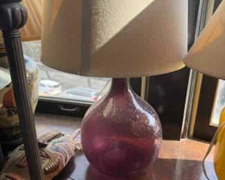 Purple glass based lamp