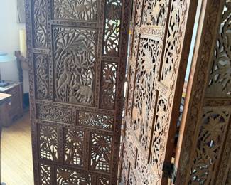Lovely four paneled screen Likely made in Thailand