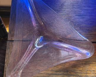 Venetian glass dish with gold flecks