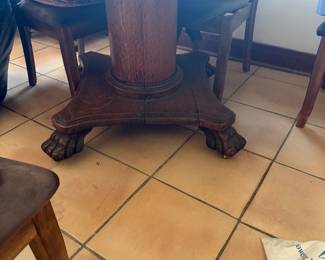 Antique Oak Pedestal Kitchen Table