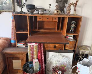 Antique Oak Desk Bookcae