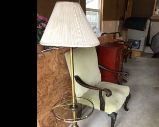 Brass with glass top table lamp.