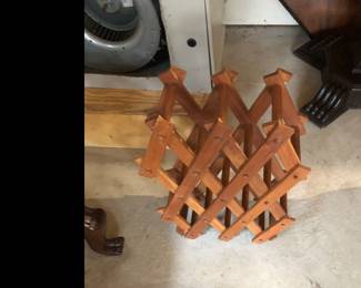 Vintage solid wood wine rack
