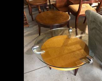 Modern glass top vintage end table