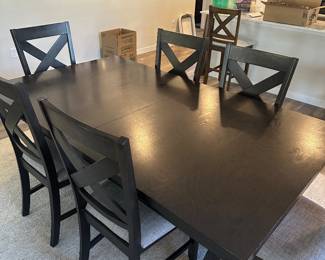 Dining Table with 6 Chairs and Leaf 