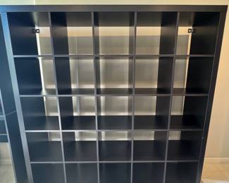 Black cubby storage shelf