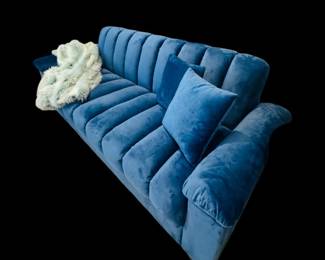 Blue vel vet sofa
