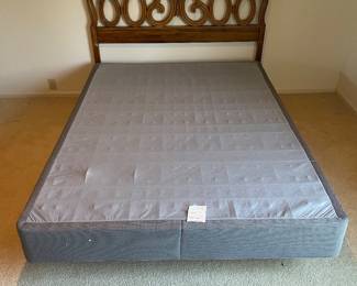 Thomasville headboard, metal bed frame, and box spring (we believe this bedroom set is from the Pecan French Country Collection)