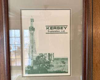 Framed oil company ad