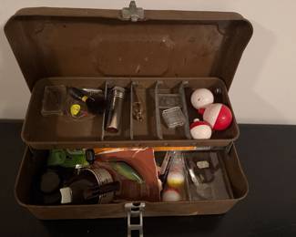Old tin tackle box