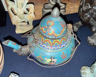 Antique cloisonné teapot