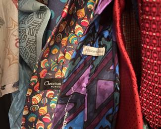 Collection of Designer Silk Ties including Christian Dior, Christian Monsieur, and Robert Scal