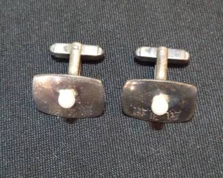 Sterling Silver Mother-of-Pearl Inlaid Cufflinks