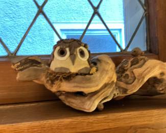 Driftwood Owl Sculpture