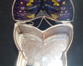 Enamel Butterfly Trinket Box