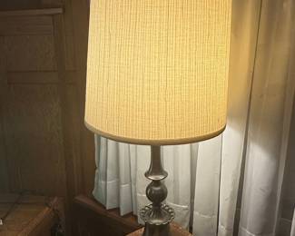 Vintage Stiffel Brass Table Lamp with Textured Shade