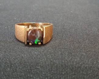 Men's 14 k Gold Black Opal Ring