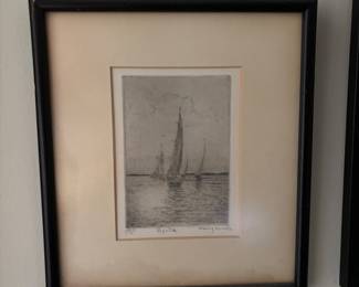 Regatta Etching by Waring Neville
