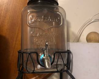 Yorkshire Glassware 1898 Clear Glass Beverage Dispenser with Stand