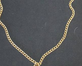 Gold-Tone Puffy Heart Pendant Necklace