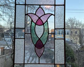 Stained Glass Panel with Floral Motif