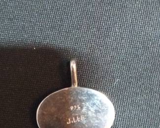 J. Lee Sterling Silver Pendant with Teardrop Stone