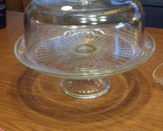 Anchor Hocking Canton Glass Cake Stand with Dome